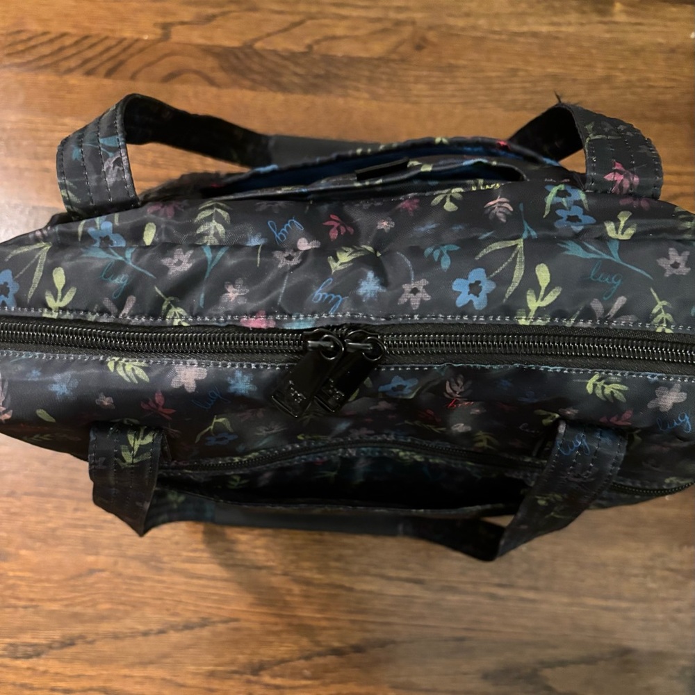 Lug Sprinter North/South Tote Black with floral pattern - Picture 2 of 10
